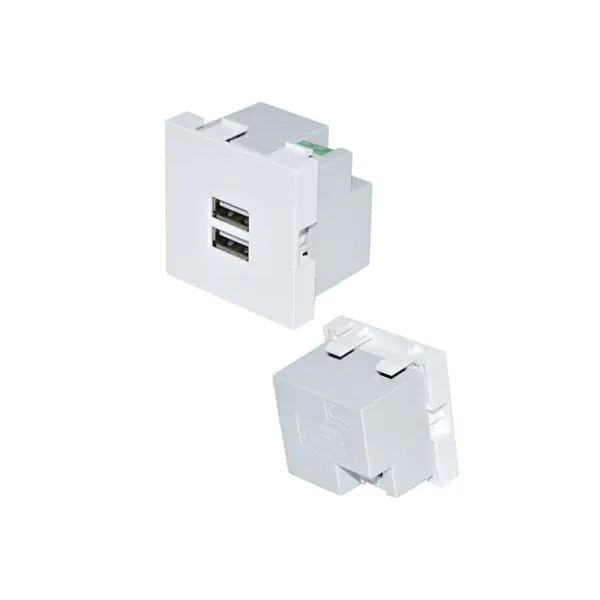 TypeA + A Usb Charger Socket Module 2.1A مع لوحة ناعمة